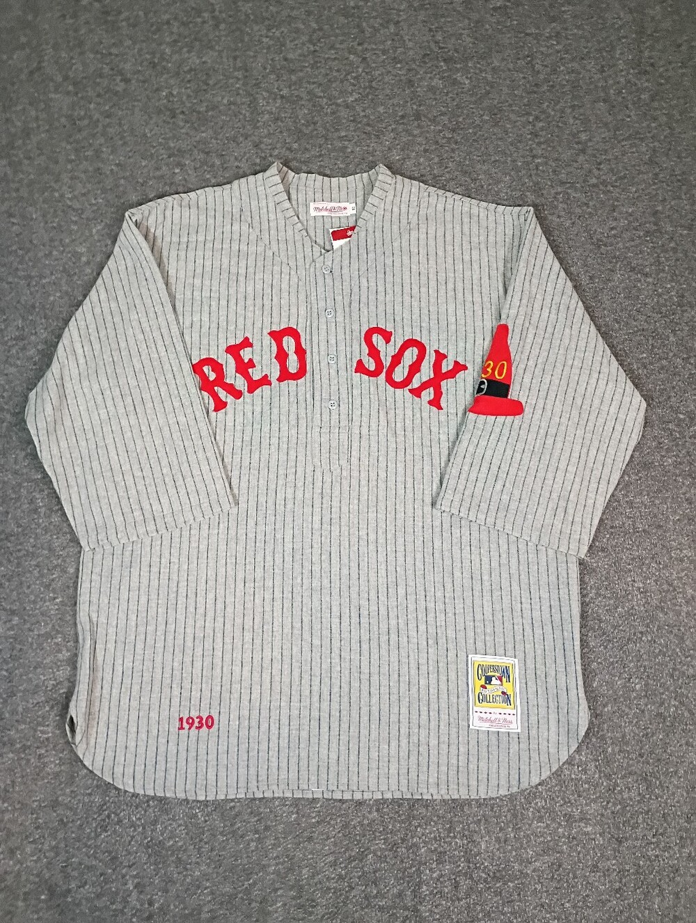 Mitchell & Ness 1930 Boston Red Sox Wool Jersey NWT Size 52 Throwback USA Made.